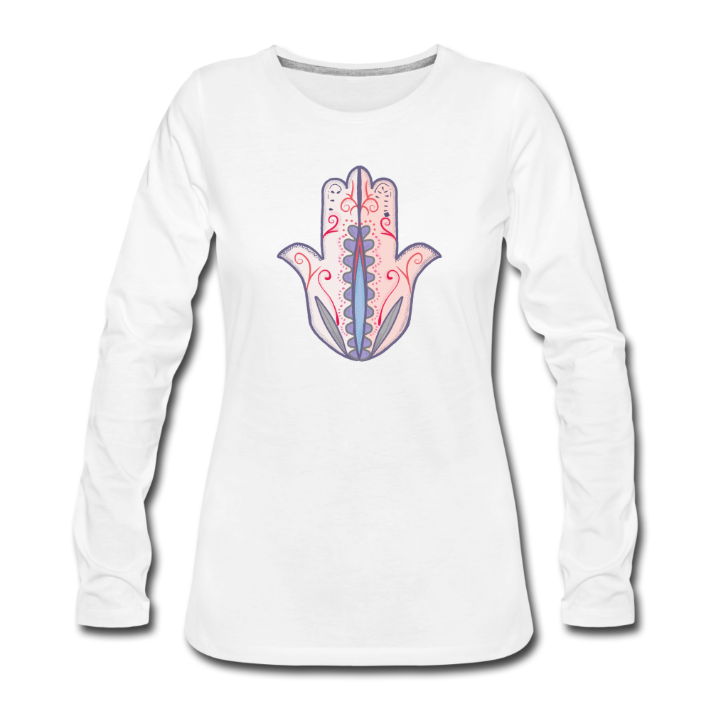 Frauen Premium Langarmshirt - "Hand der Fatima" - Hinter dem Mond