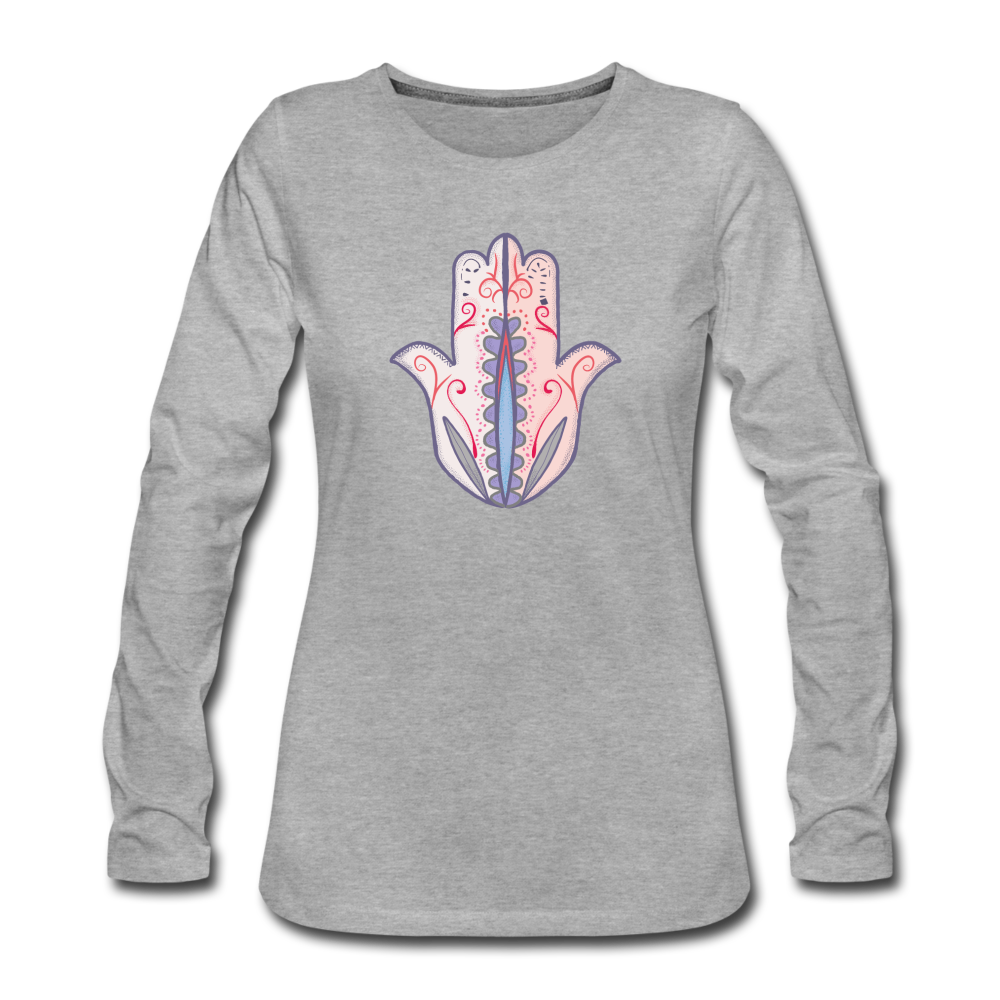 Frauen Premium Langarmshirt - "Hand der Fatima" - Hinter dem Mond