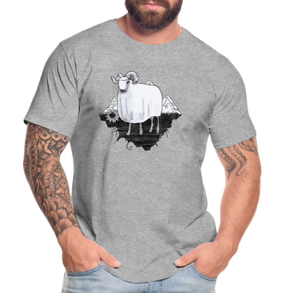 Männer Premium Bio T-Shirt "Schaf in den Bergen" - Hinter dem Mond