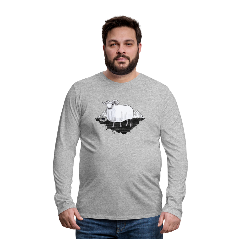 Männer Premium Langarmshirt - "Schaf in den Bergen" - Hinter dem Mond