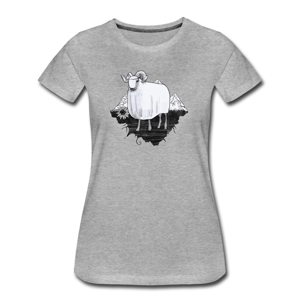 Frauen Premium Bio T-Shirt - "Schaf in den Bergen" - Hinter dem Mond