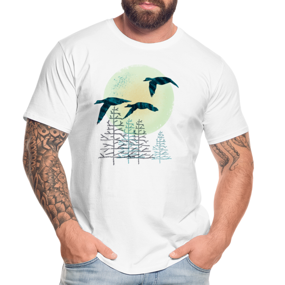 Männer Premium Bio T-Shirt "Zugvögel" - Weiß
