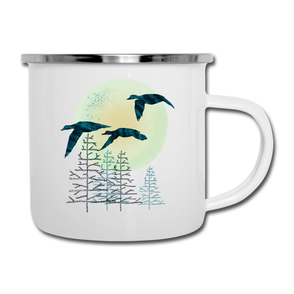 Emaille-Tasse "Zugvögel" - Hinter dem Mond