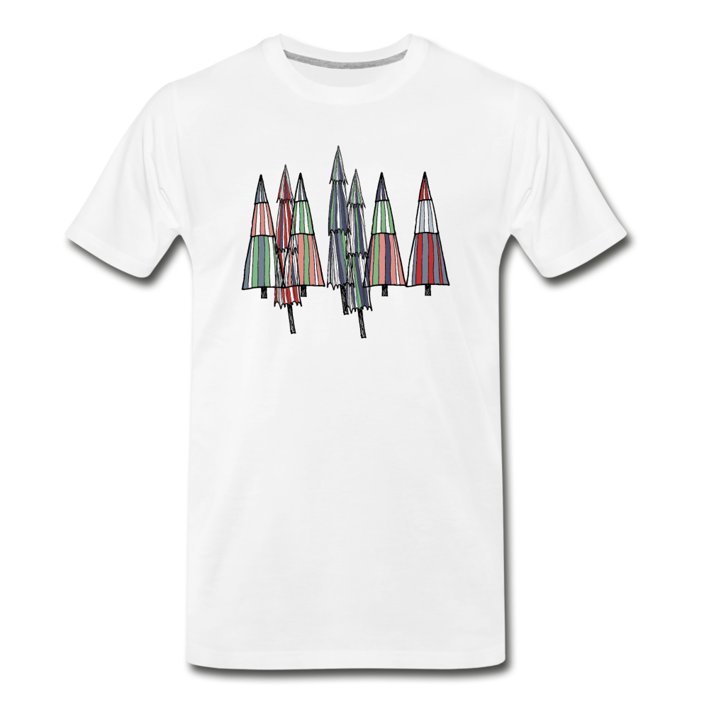 Männer Premium Bio T-Shirt - "Krtizelkratzel-Weihnachtsbäume" - Hinter dem Mond