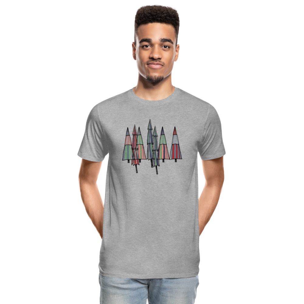Männer Premium Bio T-Shirt - "Krtizelkratzel-Weihnachtsbäume" - Hinter dem Mond