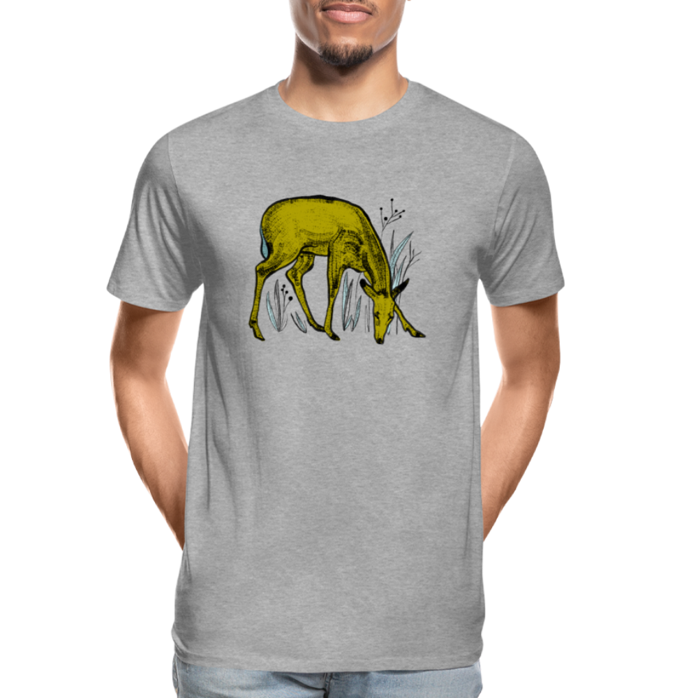Männer Premium Bio T-Shirt "Reh in Olive" - Hinter dem Mond