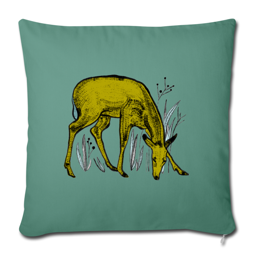 Sofakissen mit Füllung 44 x 44 cm - "Reh in Olive" - Hinter dem Mond