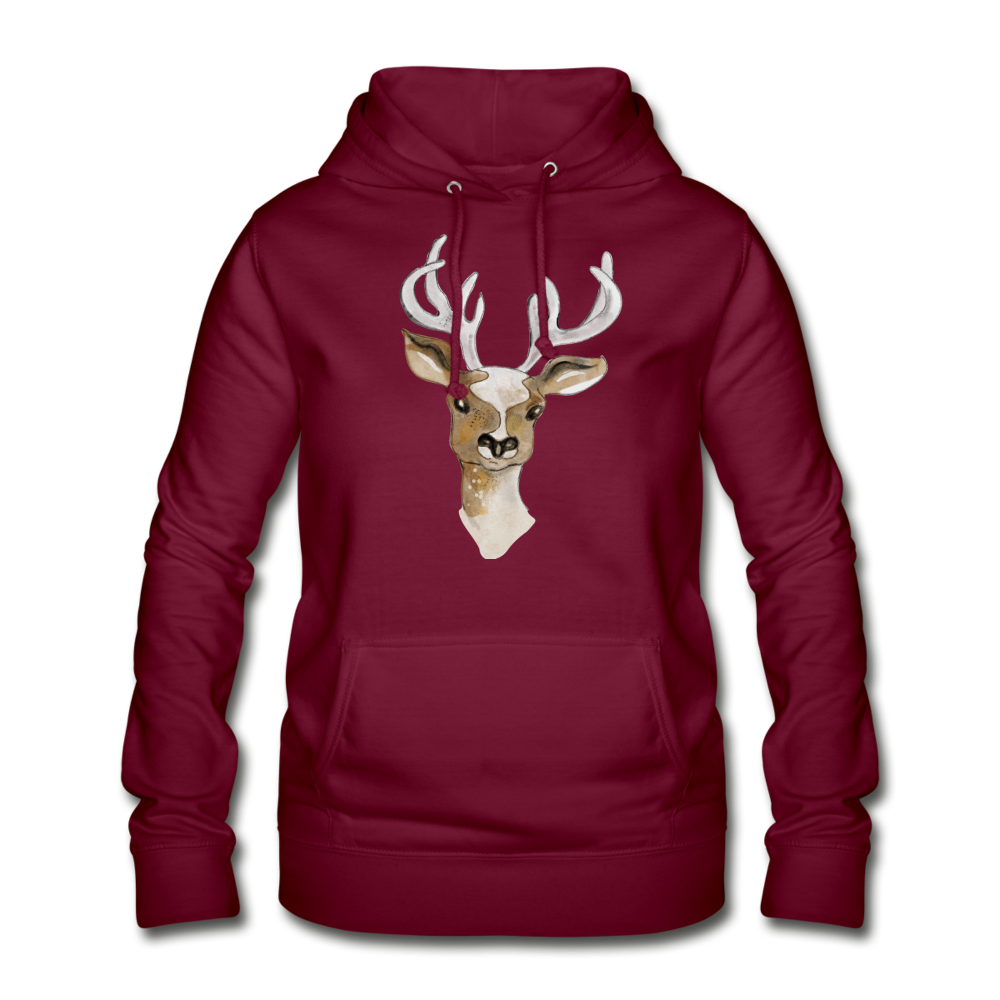Frauen Hoodie - "Hirsch in Aquarell" - Hinter dem Mond