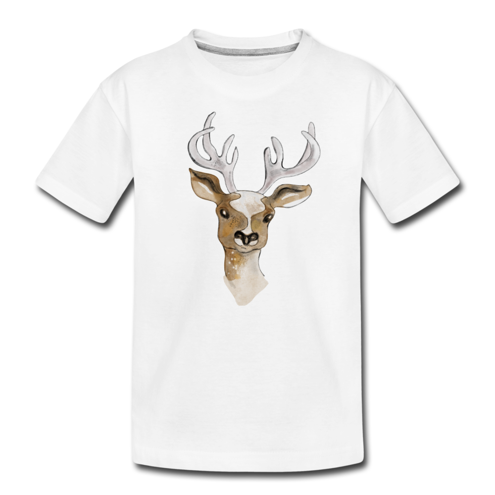 Kinder Premium Bio T-Shirt - "Hirsch in Aquarell" - Hinter dem Mond