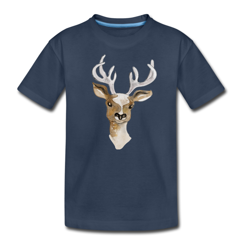 Kinder Premium Bio T-Shirt - "Hirsch in Aquarell" - Hinter dem Mond
