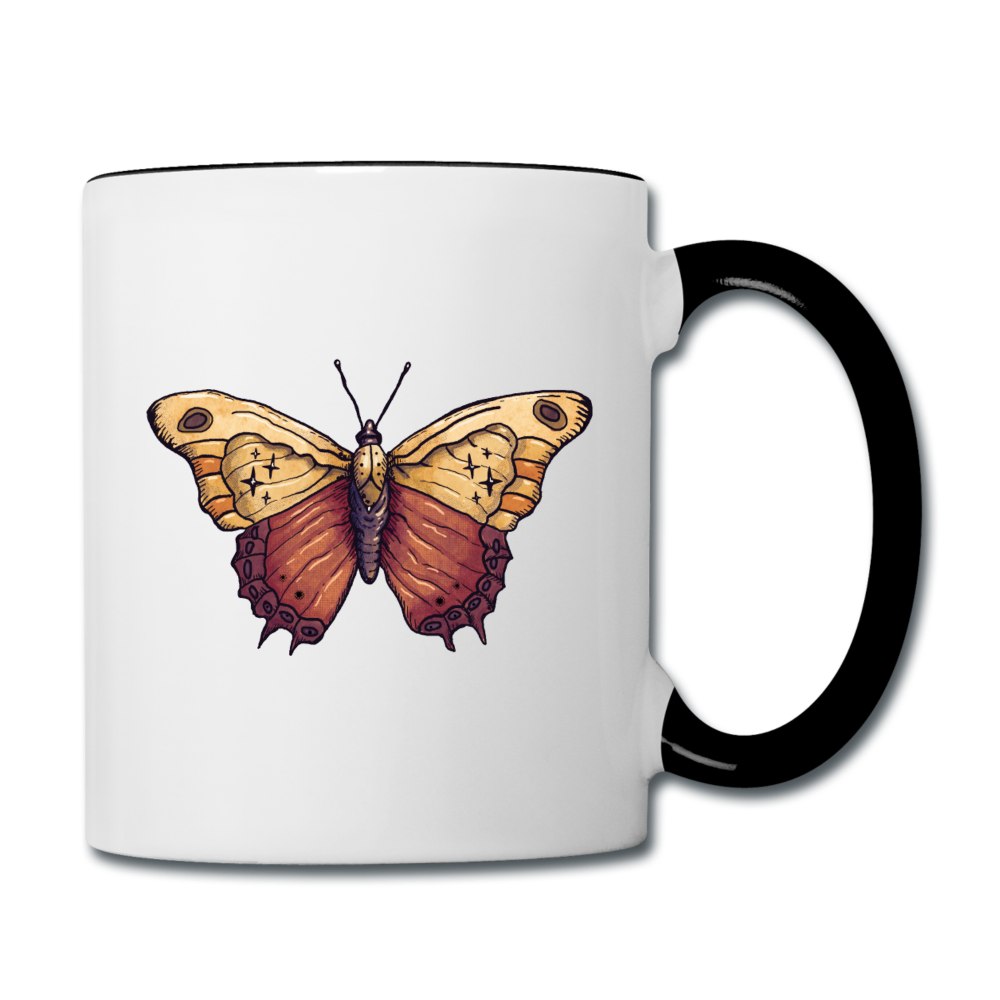 Tasse zweifarbig "Vintage Schmetterling" - Hinter dem Mond
