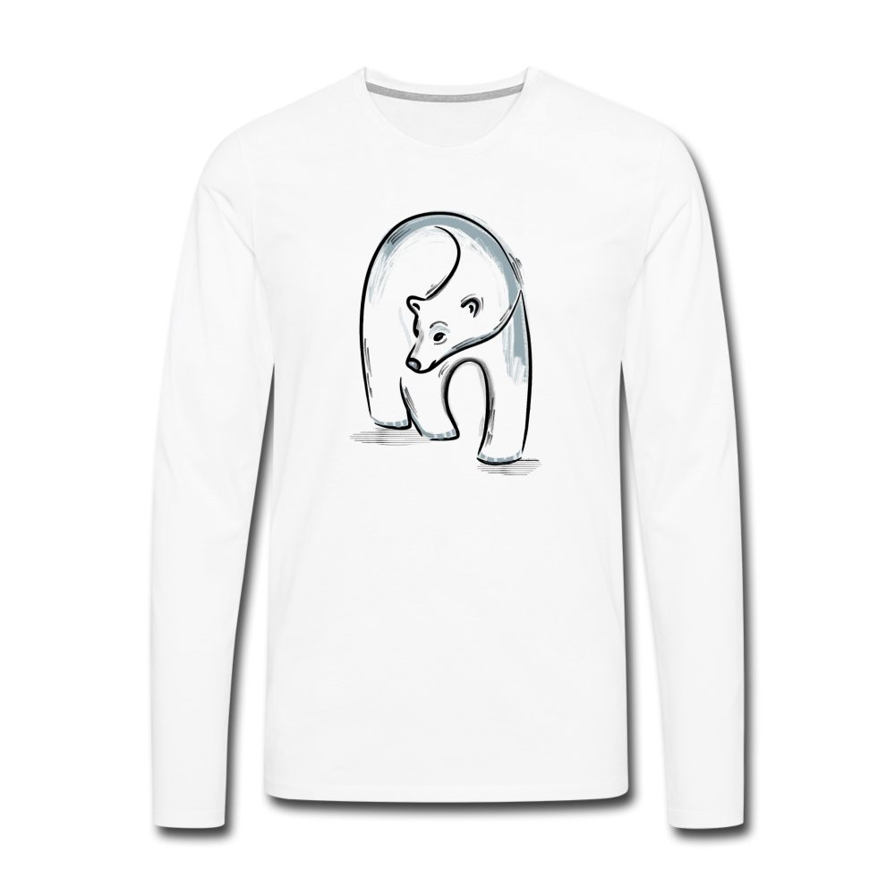 Männer Premium Langarmshirt - "Eisbär in Tusche" - Hinter dem Mond
