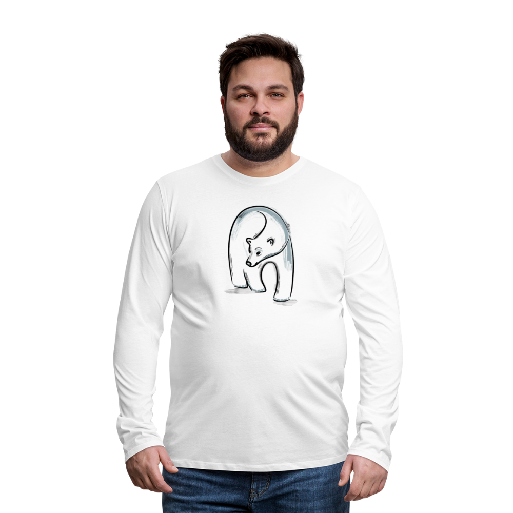Männer Premium Langarmshirt - "Eisbär in Tusche" - Hinter dem Mond