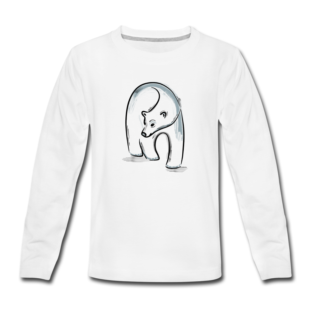 Kinder Premium Langarmshirt - "Eisbär in Tusche" - Hinter dem Mond