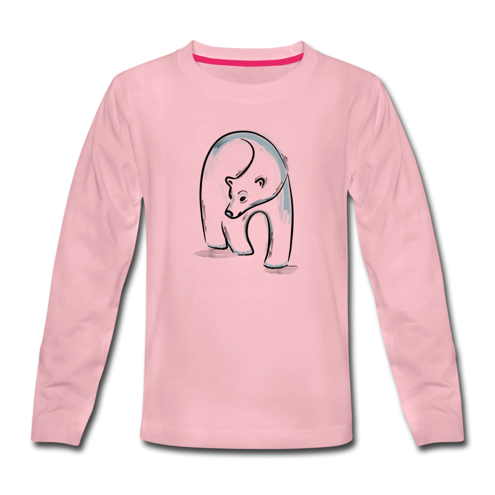 Kinder Premium Langarmshirt - "Eisbär in Tusche" - Hinter dem Mond