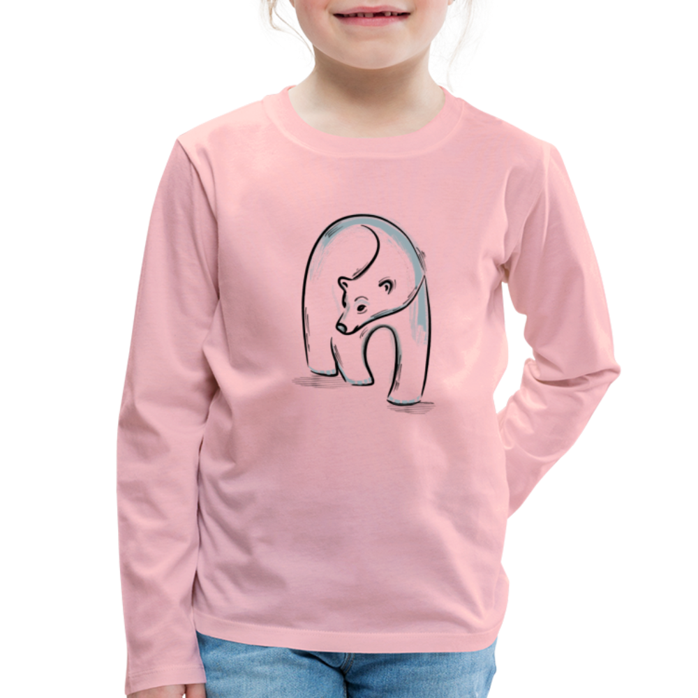 Kinder Premium Langarmshirt - "Eisbär in Tusche" - Hinter dem Mond