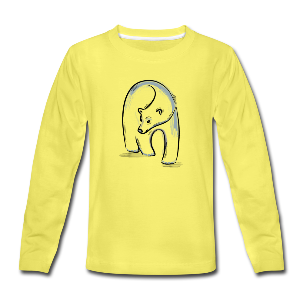 Kinder Premium Langarmshirt - "Eisbär in Tusche" - Hinter dem Mond