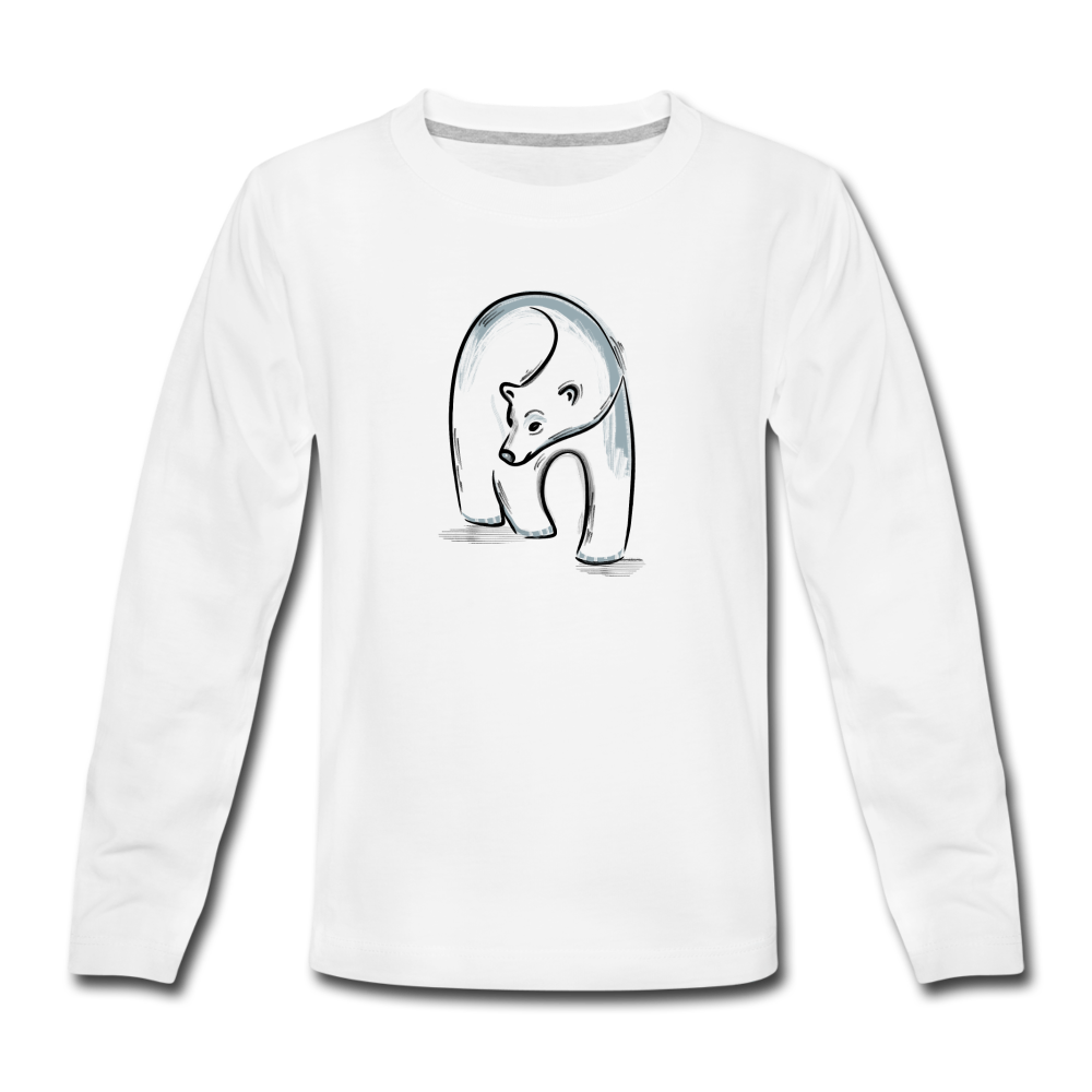 Teenager Premium Langarmshirt - "Eisbär in Tusche"v - Hinter dem Mond