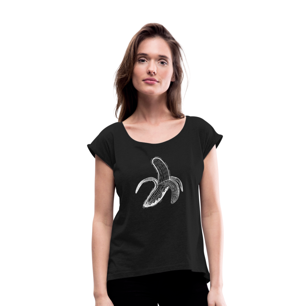 Frauen T-Shirt mit gerollten Ärmeln - "Weiße Banane" - Hinter dem Mond
