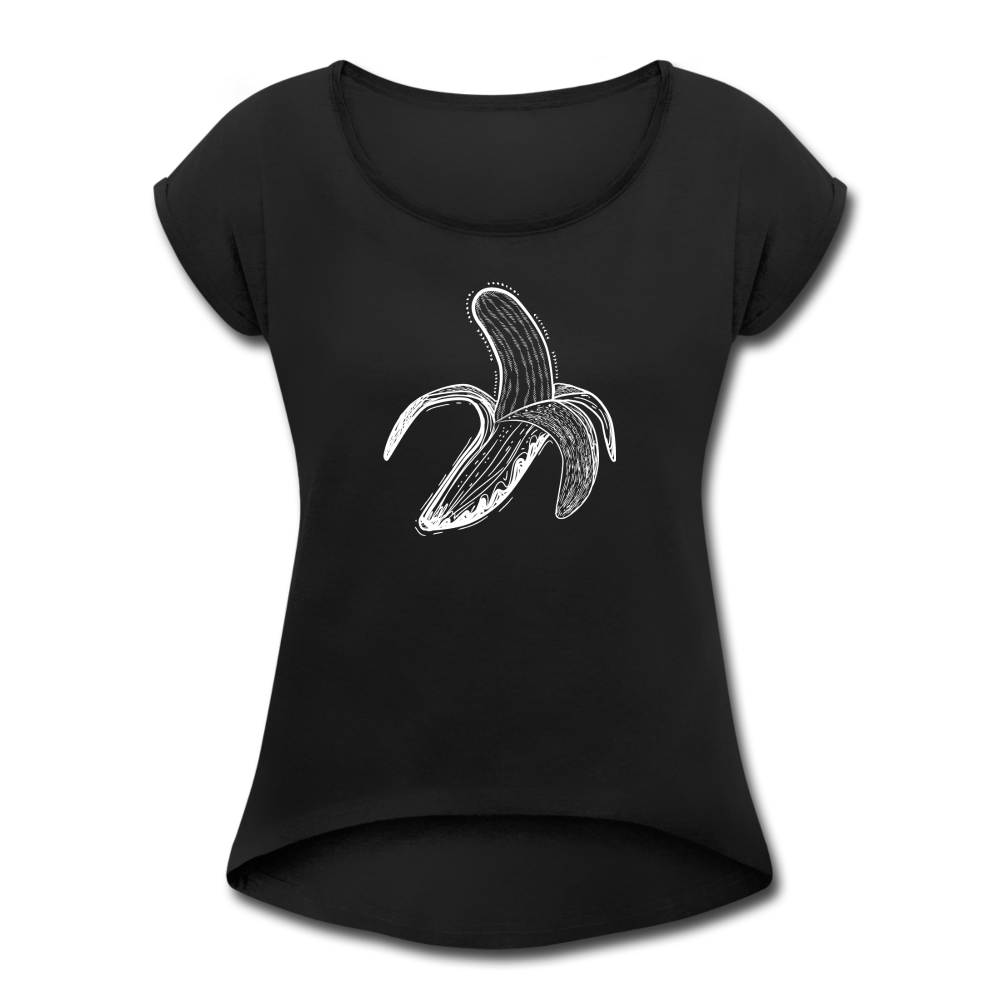 Frauen T-Shirt mit gerollten Ärmeln - "Weiße Banane" - Hinter dem Mond
