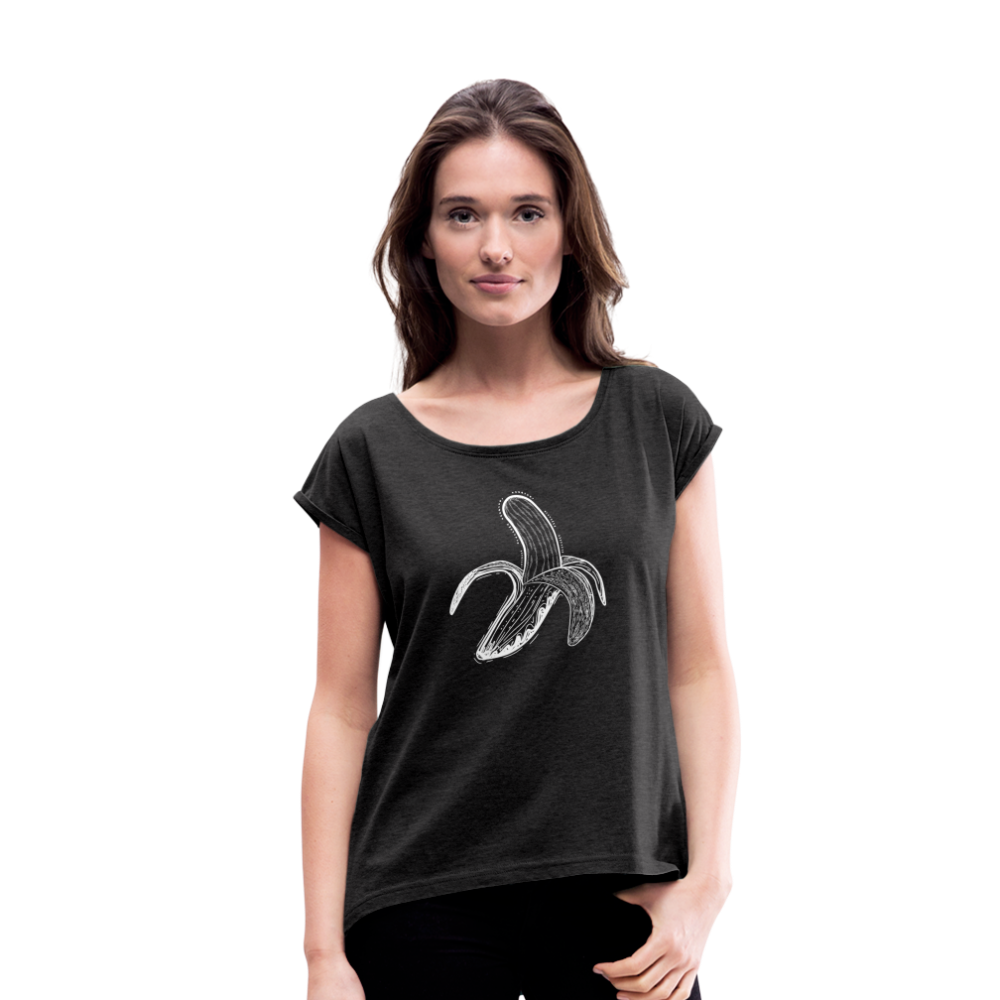 Frauen T-Shirt mit gerollten Ärmeln - "Weiße Banane" - Hinter dem Mond