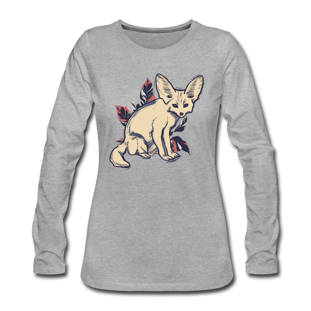 Frauen Premium Langarmshirt - "Vintage Wüstenfuchs" - Hinter dem Mond