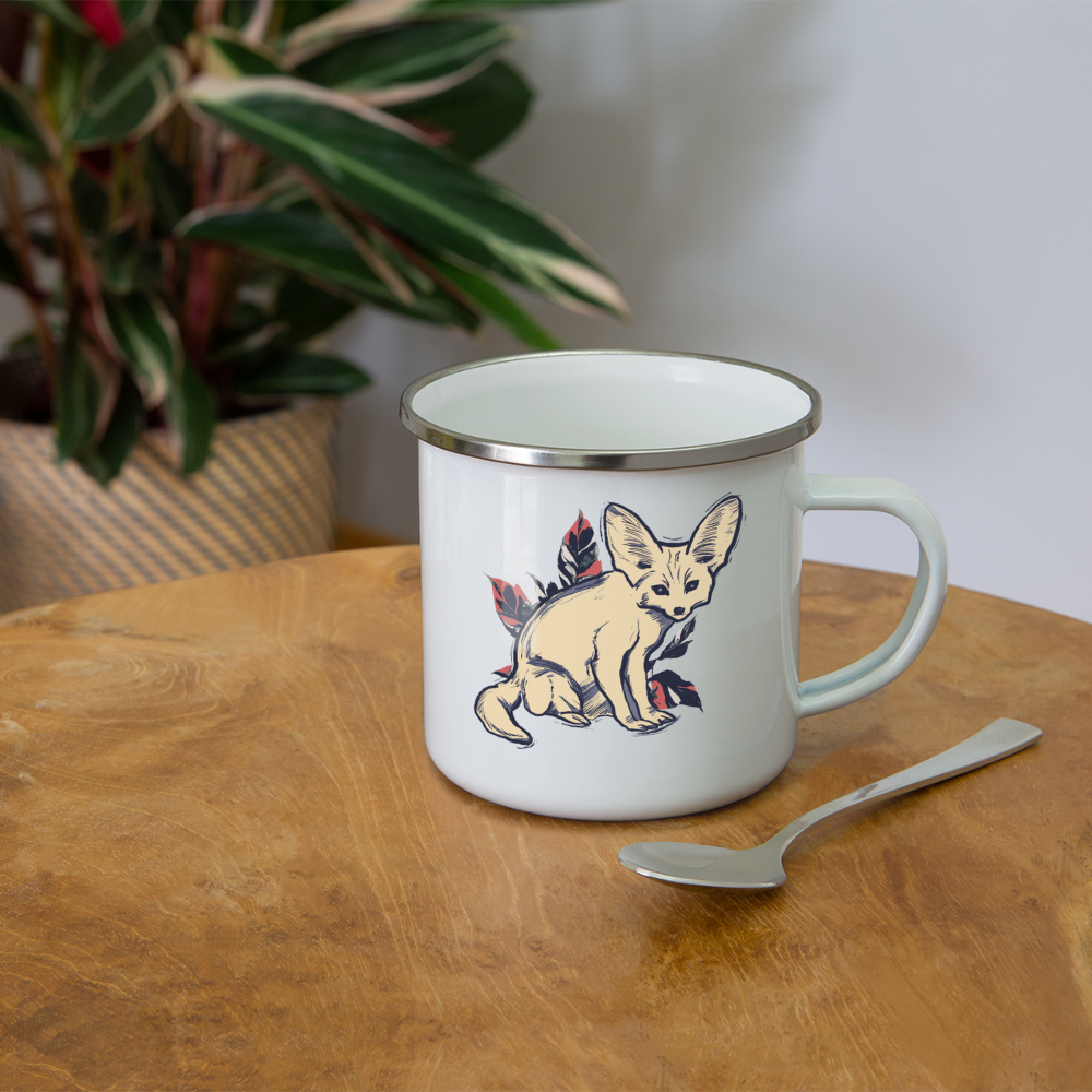 Emaille-Tasse - "Vintage Wüstenfuchs" - Hinter dem Mond