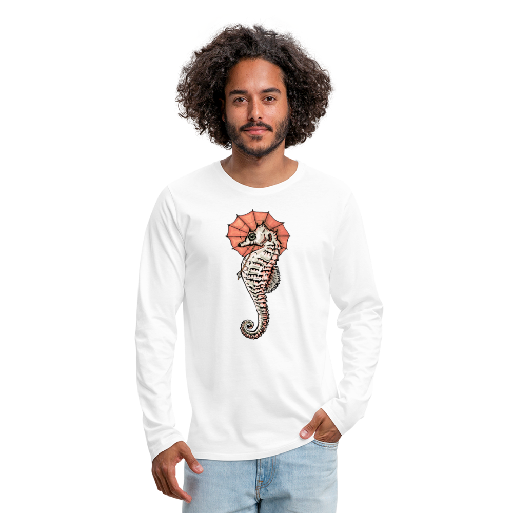 Männer Premium Langarmshirt - "Seepferdchen Mandarin" - Hinter dem Mond