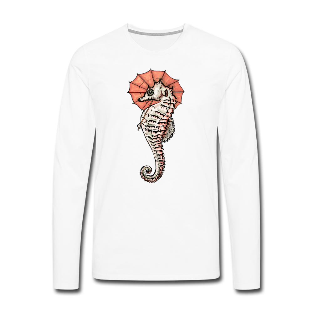Männer Premium Langarmshirt - "Seepferdchen Mandarin" - Hinter dem Mond