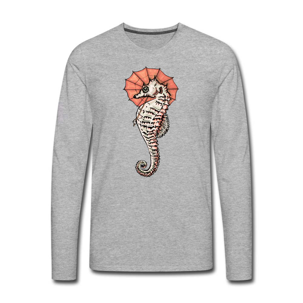 Männer Premium Langarmshirt - "Seepferdchen Mandarin" - Hinter dem Mond