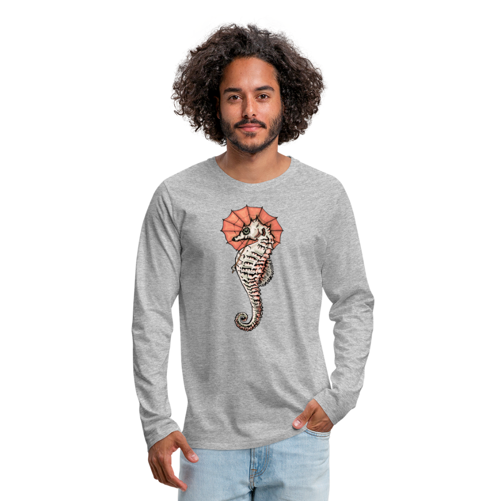 Männer Premium Langarmshirt - "Seepferdchen Mandarin" - Hinter dem Mond