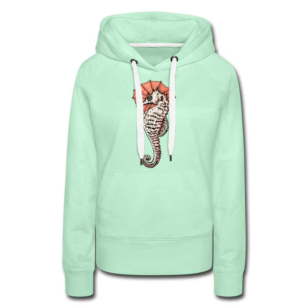 Frauen Premium Hoodie - "Seepferdchen Mandarin" - Hinter dem Mond
