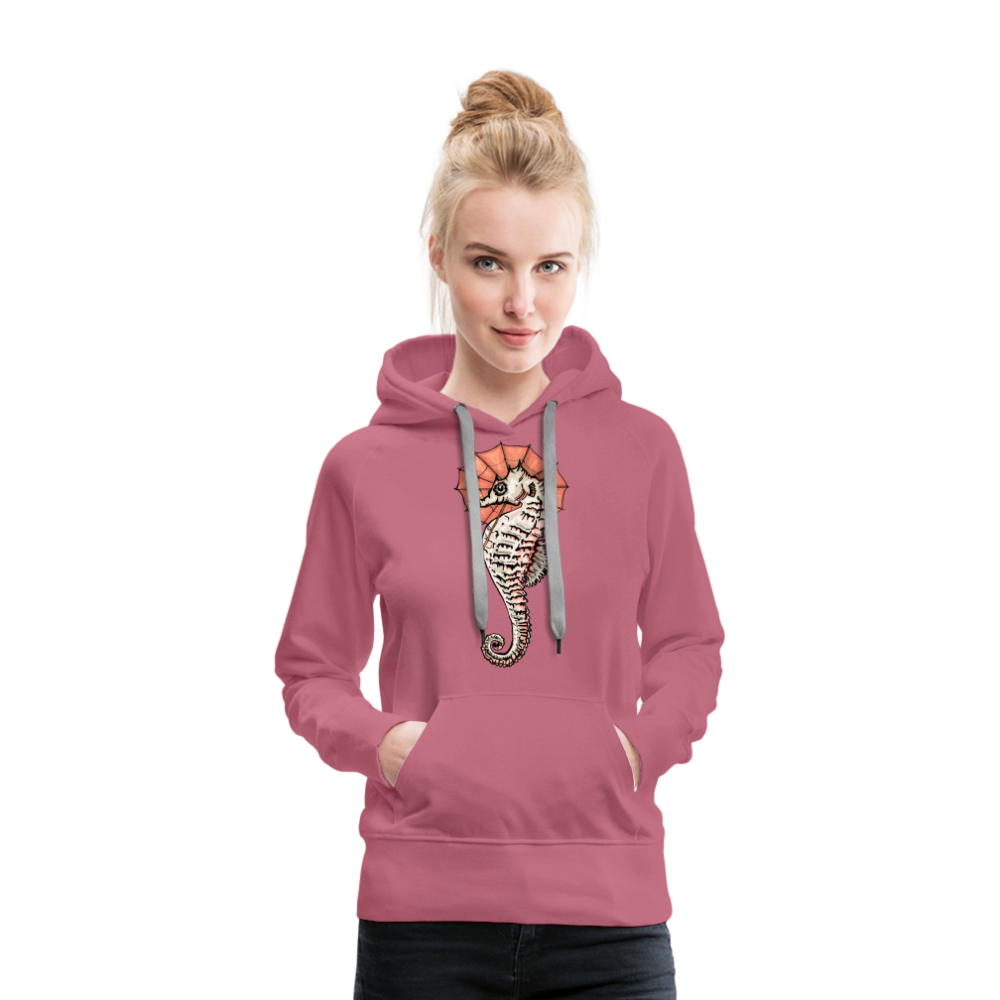 Frauen Premium Hoodie - "Seepferdchen Mandarin" - Hinter dem Mond