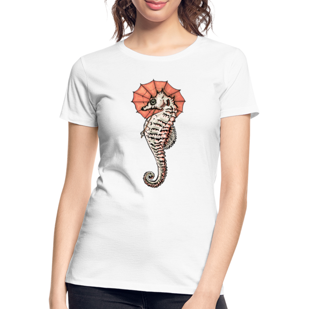 Frauen Premium Bio T-Shirt - "Seepferdchen Mandarin" - Hinter dem Mond