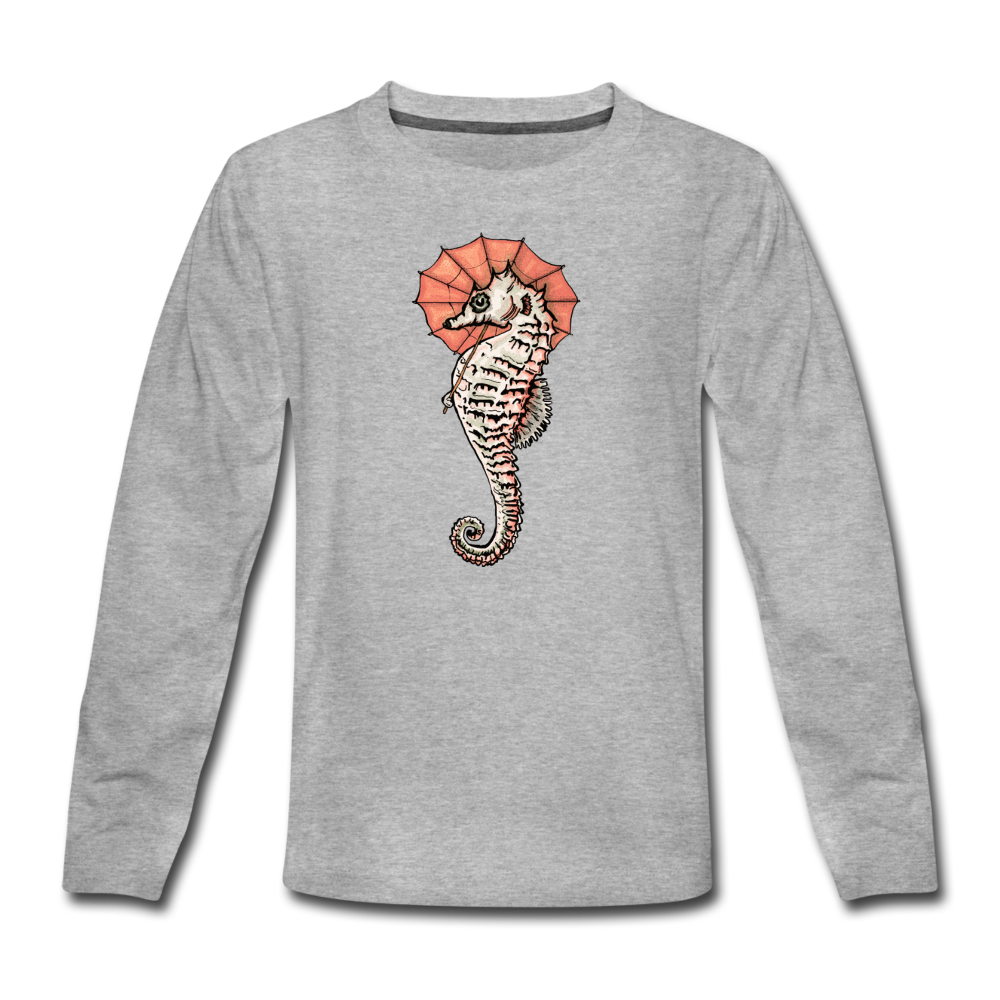 Teenager Premium Langarmshirt - "Seepferdchen Mandarin" - Hinter dem Mond