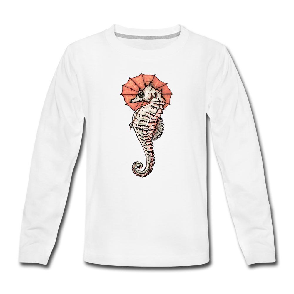 Kinder Premium Langarmshirt - "Seepferdchen Mandarin" - Hinter dem Mond