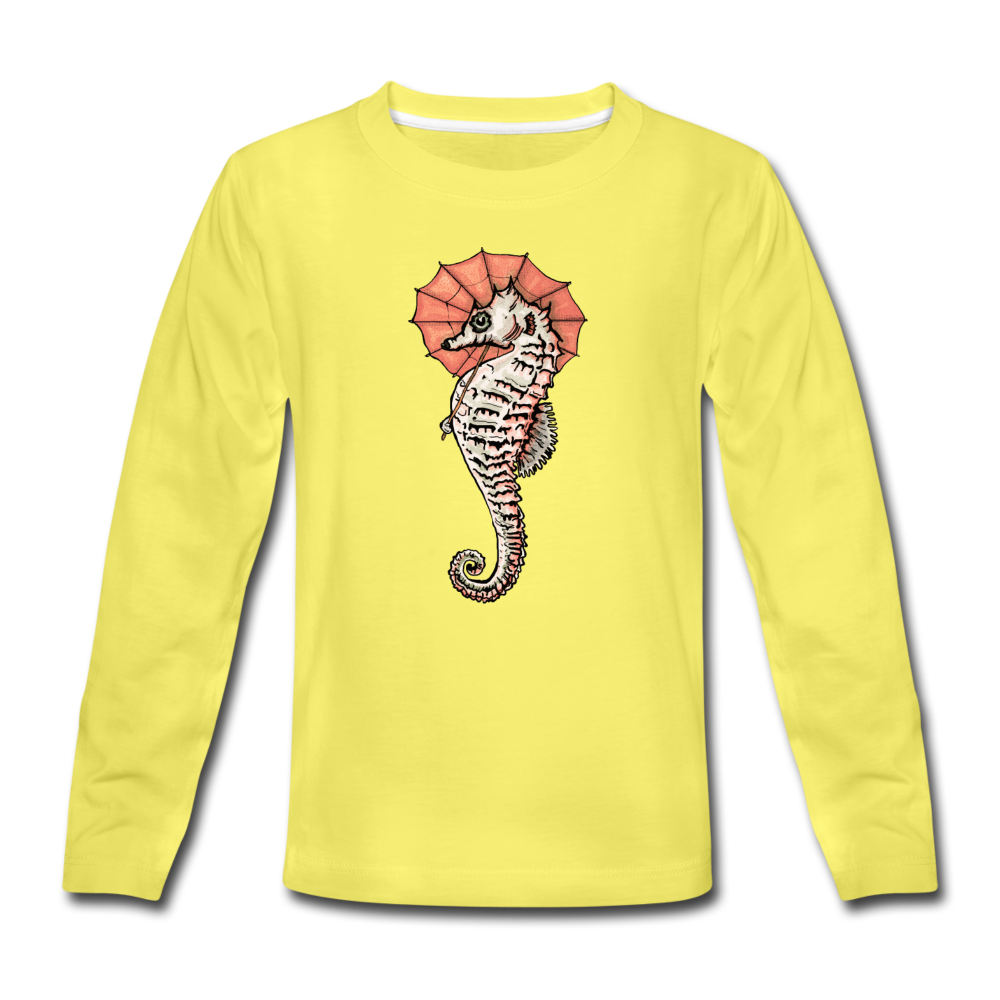 Kinder Premium Langarmshirt - "Seepferdchen Mandarin" - Hinter dem Mond
