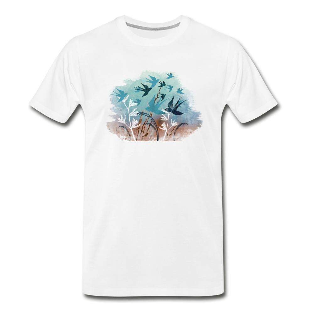 Männer Premium Bio T-Shirt "Schwalbensommer" - Hinter dem Mond