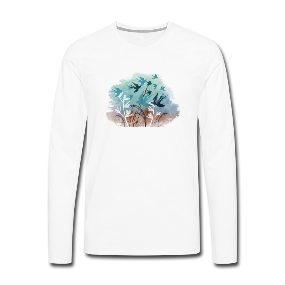 Männer Premium Langarmshirt - "Schwalbensommer" - Hinter dem Mond