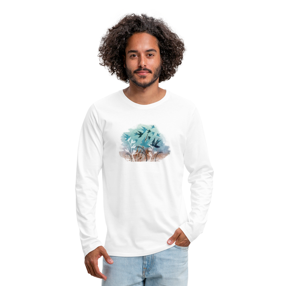 Männer Premium Langarmshirt - "Schwalbensommer" - Hinter dem Mond