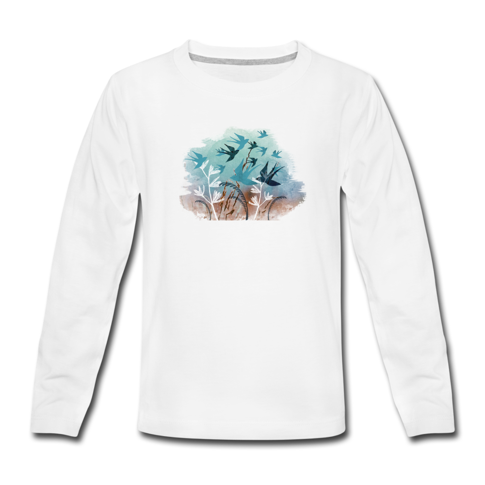 Teenager Premium Langarmshirt - "Schwalbensommer" - Hinter dem Mond