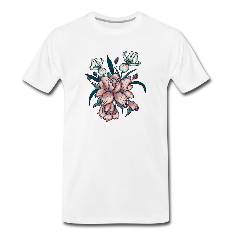 Männer Premium Bio T-Shirt "Vintage-Orchideen" - Hinter dem Mond