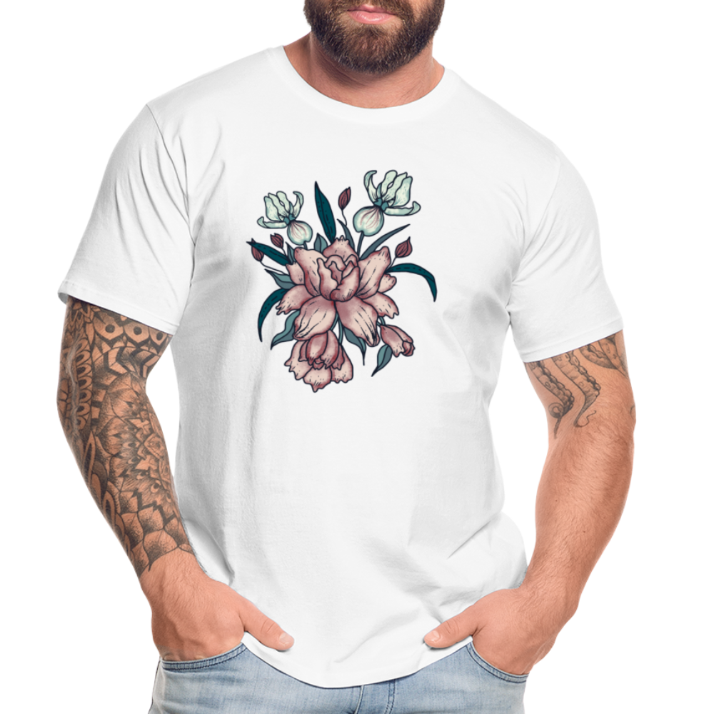 Männer Premium Bio T-Shirt "Vintage-Orchideen" - Hinter dem Mond