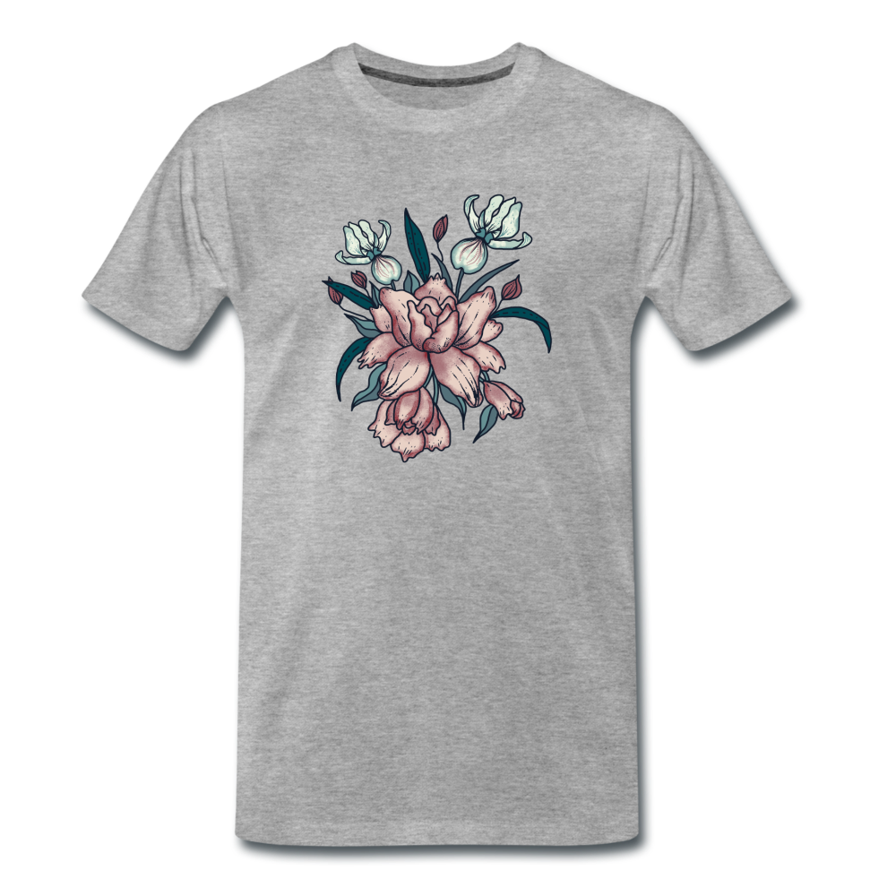Männer Premium Bio T-Shirt "Vintage-Orchideen" - Hinter dem Mond