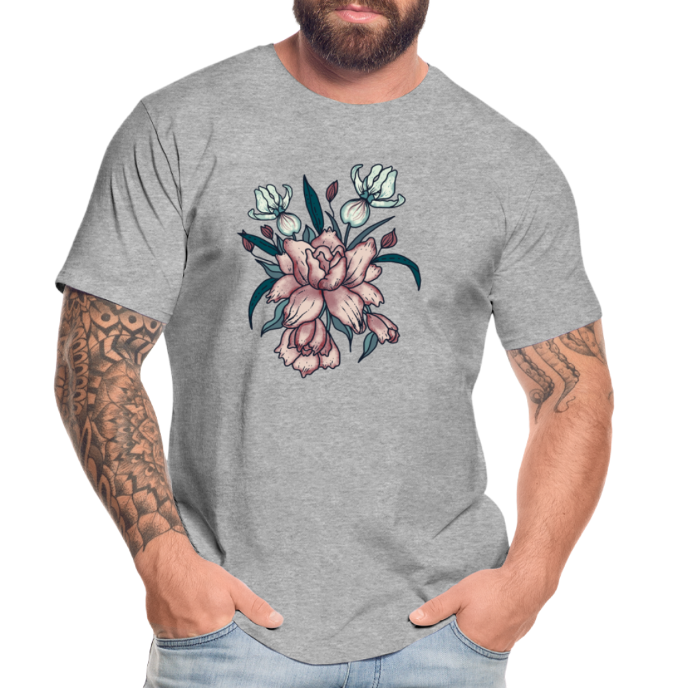 Männer Premium Bio T-Shirt "Vintage-Orchideen" - Hinter dem Mond