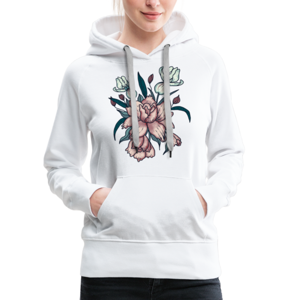 Frauen Premium Hoodie - "Vintage-Orchideen" - Hinter dem Mond