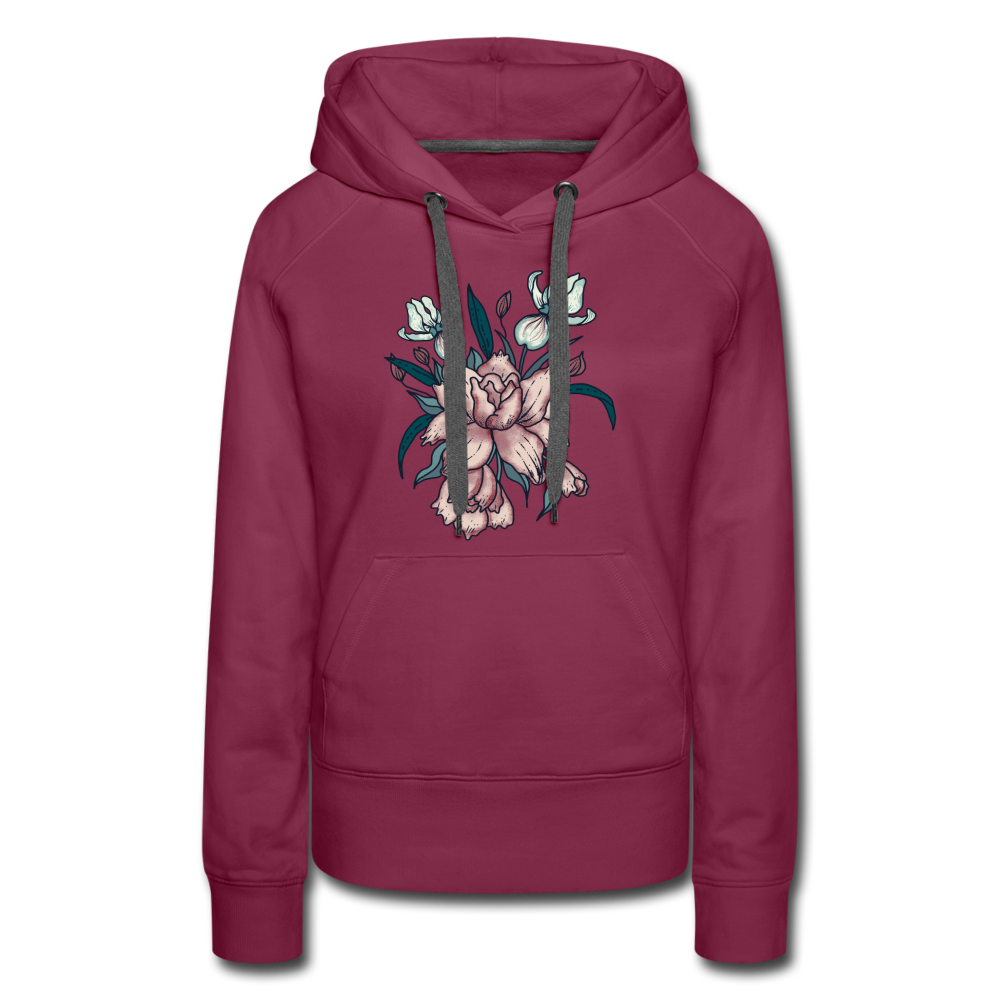 Frauen Premium Hoodie - "Vintage-Orchideen" - Hinter dem Mond