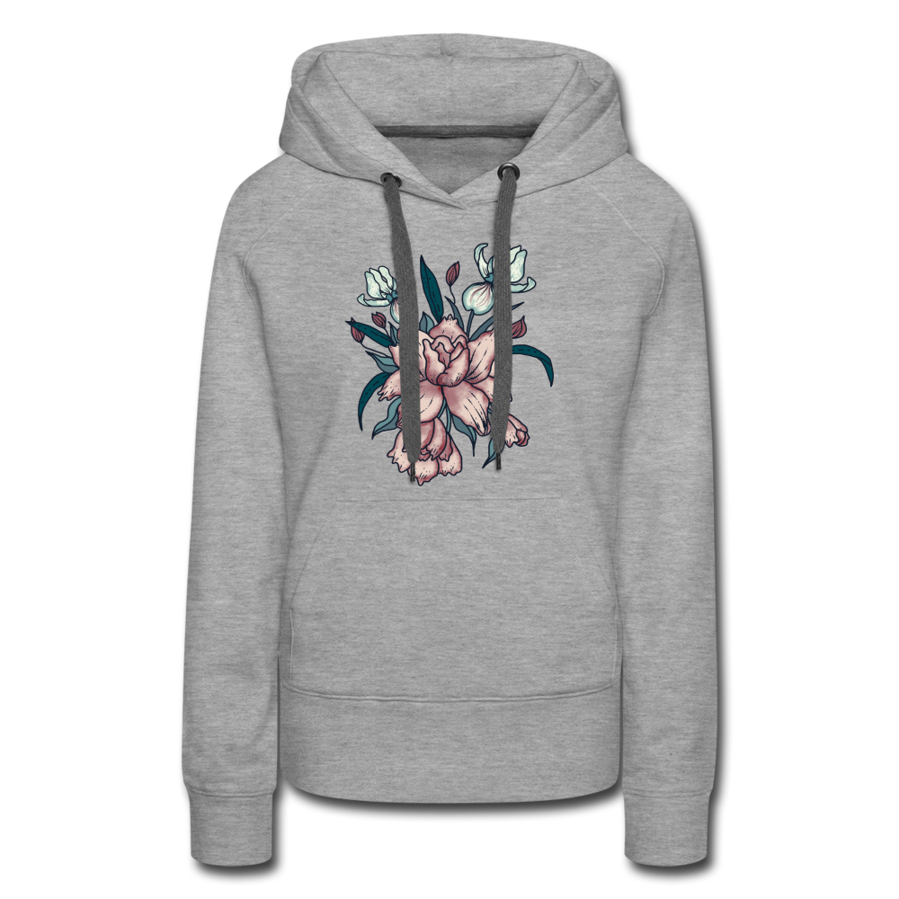 Frauen Premium Hoodie - "Vintage-Orchideen" - Hinter dem Mond