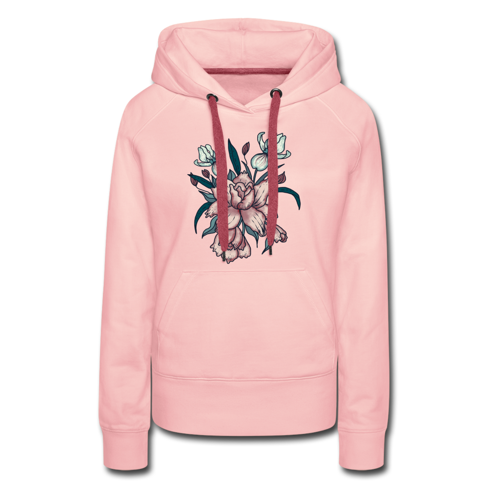 Frauen Premium Hoodie - "Vintage-Orchideen" - Hinter dem Mond