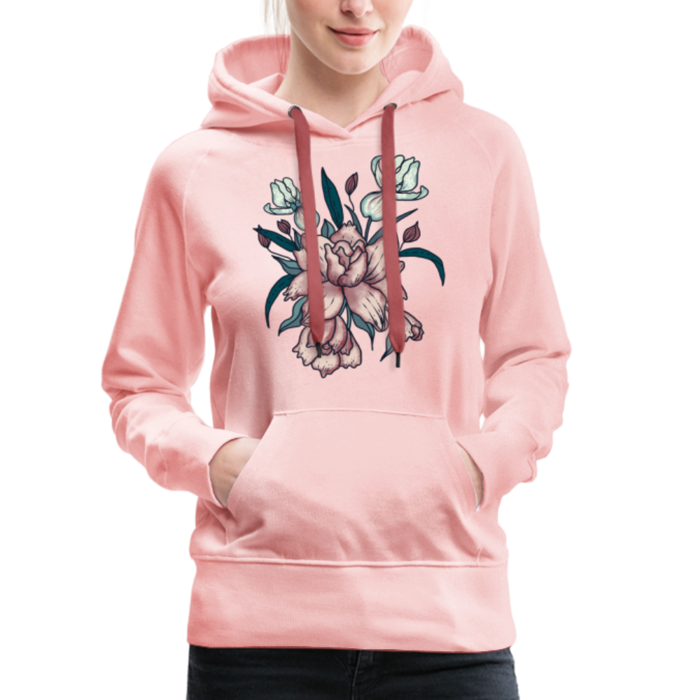 Frauen Premium Hoodie - "Vintage-Orchideen" - Hinter dem Mond